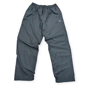 Reebok Pants Mens XL Black Track Ankle Zipped Windbreaker Wide Leg‎